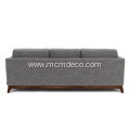 Ceni Volcanic Gray Fabric Sofa with Wooden Feet